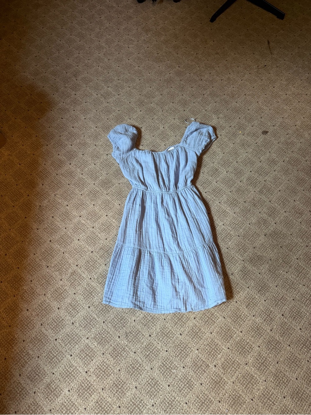 Women’s simple light blue tie back dress